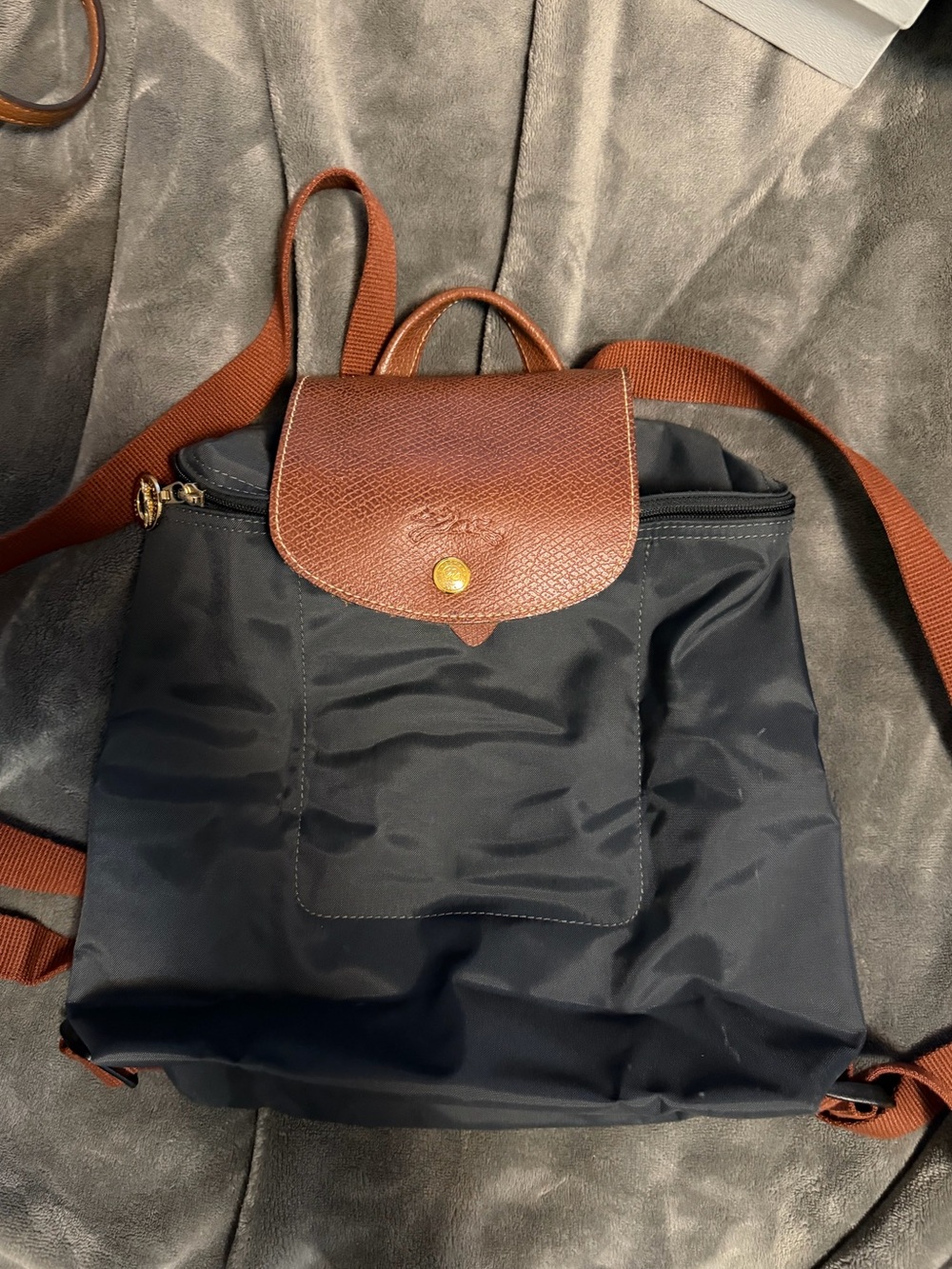 Longchamp Lepilage Backpack - Dark Gray - Size M